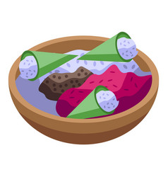 Myanmar Rice Food Icon Isometric Culture