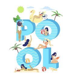 Pool Typography Banner Template Flat