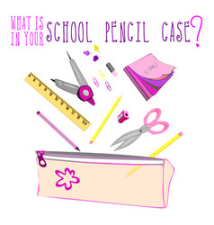 School Pencil Case Staff Set Of Elements