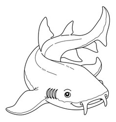 Nurse Shark Isolated Coloring Page For Kids