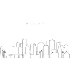 Outline Miami Skyline Trendy Template With Miami