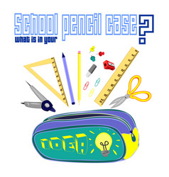 School Pencil Case Staff Set Of Elements