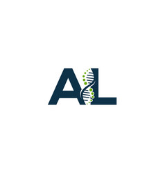 Abstract Letter Al Dna Biology Logo Concept