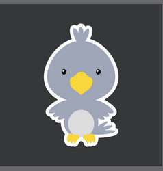 Cute Funny Baby Raven Sticker Adorable Bird