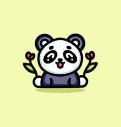 Cute Panda Mascot Cartoon Animal Logo Design