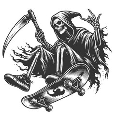 Grim Reaper Skateboarding With Scythe