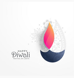 Happy Diwali Holiday Greeting Card With Paisley