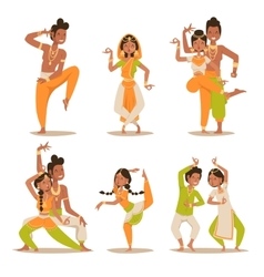 Indian Women And Man Dancing Isolated