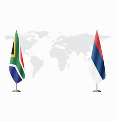 South Africa And Civil Serbia Flags For Official