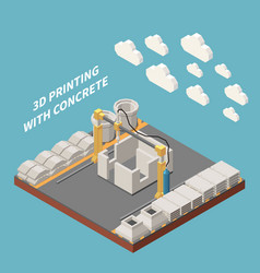 Concrete Cement Production Isometric Colored