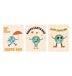 Groovy Poster Save The Planet With Character