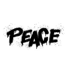 Spray Painted Graffiti Peace Word In Black