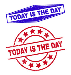 Today Is The Day Scratched Stamps In Round