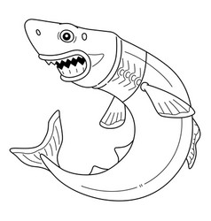 Cookiecutter Shark Isolated Coloring Page For Kids