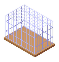 Hyena Cage Icon Isometric Wild Animal