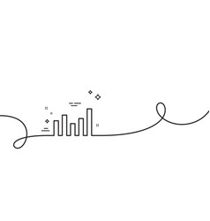 Column Chart Line Icon Financial Graph