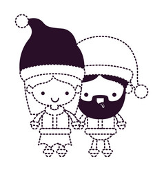 Santa Claus Couple Cartoon Full Body Woman