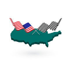 Usa Race Track Map Flags