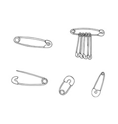 Hand-drawn Safety Fixing Pin Set Isolated