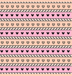 Seamless Pattern Of Horizontal Stripes With Heart