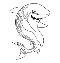 Tiger Shark Isolated Coloring Page For Kids