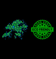 Eco Green Mosaic Hong Kong Map And