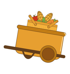 Handcart With Food In Basket