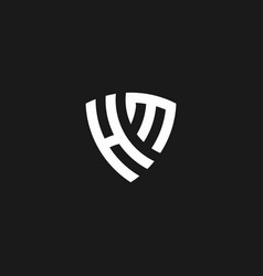 Hm monogram logo with shield and crown style Vector Image
