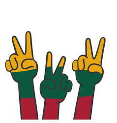 Lithuanian Patriotism Cartoon Hands