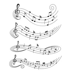 Set Music Notes On Staves Staff Black