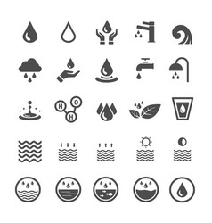 Water Icons Nature And Energy Saving Concept