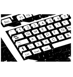 Keyboard Close Up Retro Poster