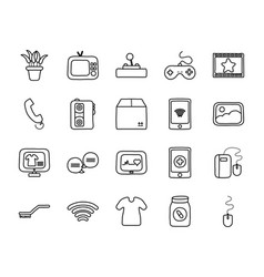 Plant And Quarentine Icon Set Line Style