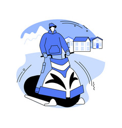 Snowmobile Rental Isolated Cartoon