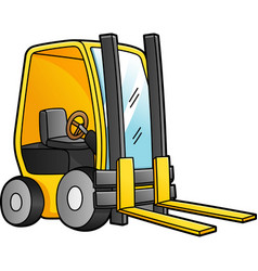 Forklift Cartoon Clipart Colored