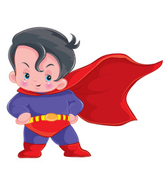 Little Cute Baby Dressed In Superman Costume