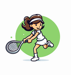 Little Girl Playing Tennis Of A Child