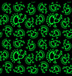 Neon Green Black Monochrome Doodle Alien Frog