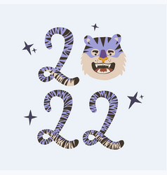 Purple Tiger A Symbol Of 2022 Year With Stars