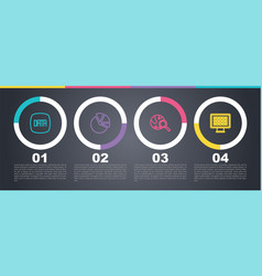 Set Line Data Analysis Pie Chart Infographic