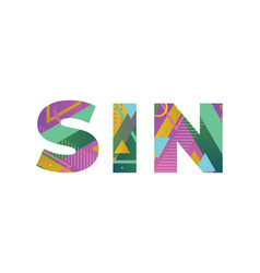 Sin Concept Retro Colorful Word Art