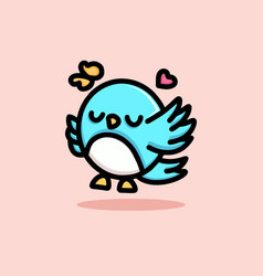 Cute Bird Mascot Cartoon Animal Logo Design