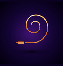 Gold Birthday Party Horn Icon Isolated On Dark