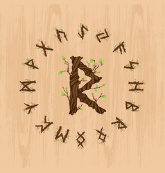 Norse Viking Runes Wooden Texture