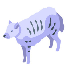 Small White Hyena Icon Isometric Wild