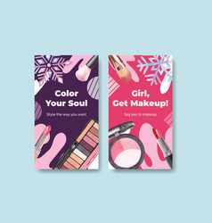 Instagram Template With Makeup Concept Design