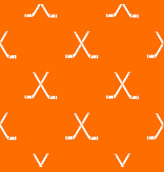 Two Crossed Hockey Sticks Pattern Orange