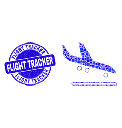 Blue Scratched Flight Tracker Stamp Seal