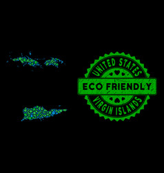 Eco Green Mosaic Usa Virgin Islands Map