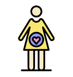 Pregnant Mom Icon Color Outline